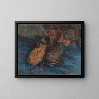 Eine Paar Stiefel - Vincent van Gogh — gerahmtes Bild an der Wand