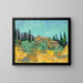 Holzhaus-Cabanas zwischen Olivenbäumen und Zypressen - Vincent van Gogh — gerahmtes Bild an der Wand