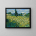 Grünes Weizenfeld mit Zypressen - Vincent van Gogh — gerahmtes Bild an der Wand