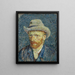Selbstporträt mit grauem Filzhut - Vincent van Gogh — gerahmtes Bild an der Wand