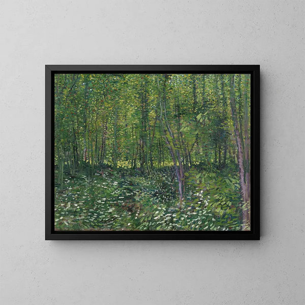 Bäume und Unterholz - Vincent van Gogh — gerahmtes Bild an der Wand