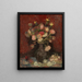 Vase mit chinesischen Astern und Gladiolen - Vincent van Gogh — gerahmtes Bild an der Wand