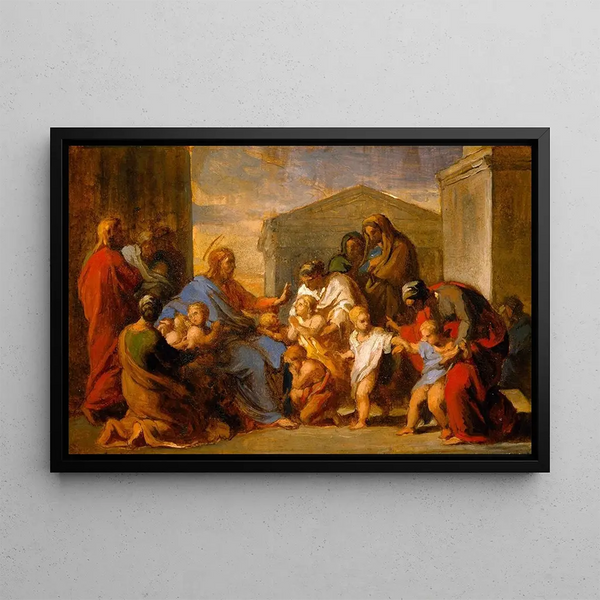 Der segnende Christus mit den Kindern - Vincenzo Camuccini — gerahmtes Bild an der Wand