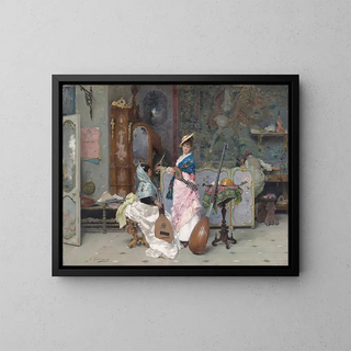 Bei dem Lautenbauer - Vincenzo Capobianchi — gerahmtes Bild an der Wand
