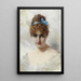 Portrait einer jungen Frau in Weiß - Vittorio Matteo Corcos — gerahmtes Bild an der Wand