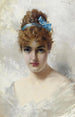 Portrait einer jungen Frau in Weiß - Vittorio Matteo Corcos — Ansicht des Kunstwerks