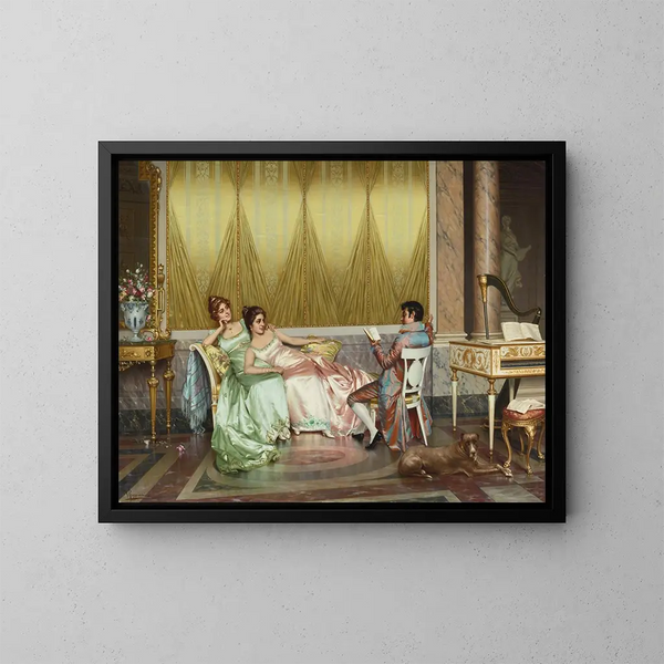 La lecture de poésie - Vittorio Reggianini — gerahmtes Bild an der Wand
