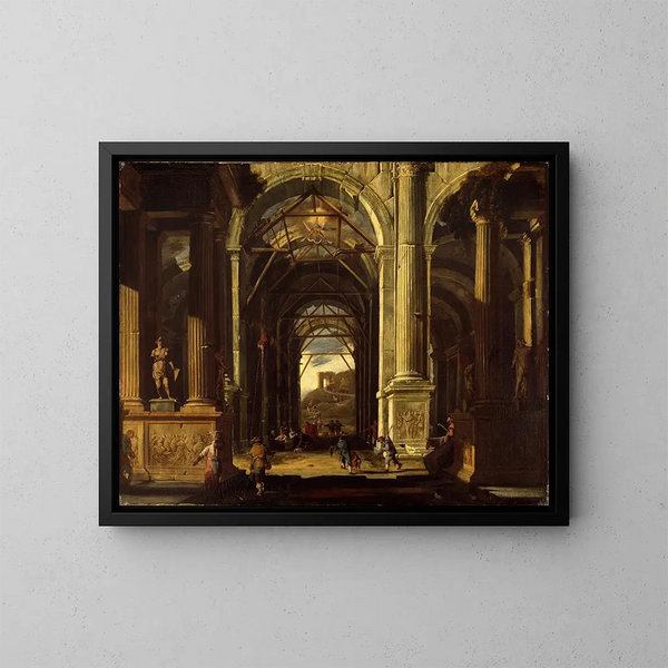 L'Adoration des bergers - Viviano Codazzi — gerahmtes Bild an der Wand