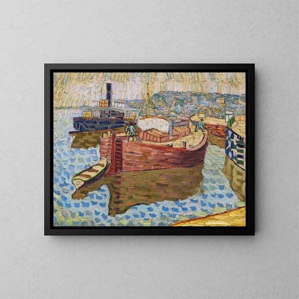 Péniches sur le Dniepr - Vladimir Baranov-Rossiné — gerahmtes Bild an der Wand