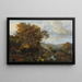 Ein Landschaft mit Wasserfall und Hunden - Vladimir Osipovich Sherwood — gerahmtes Bild an der Wand