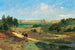 Ein weites Landschaft mit einem Dorf im Hintergrund - Vladimir Donatovitch Orlovsky — Ansicht des Kunstwerks