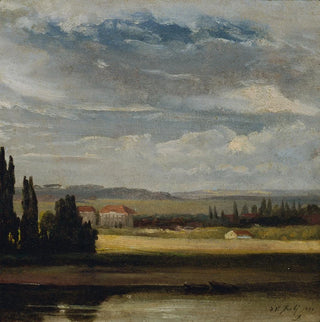 Vue de paysage avec un ciel nuageux élevé - Johan Christian Dahl