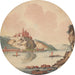 Ansicht des Rheinfels auf dem Rhein - Jan van Call — in einem Innenraum präsentiert