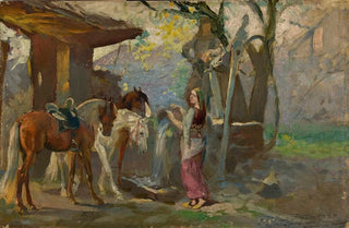 Wacaw Pawliszak - Horses at the waterhole sketch.webp