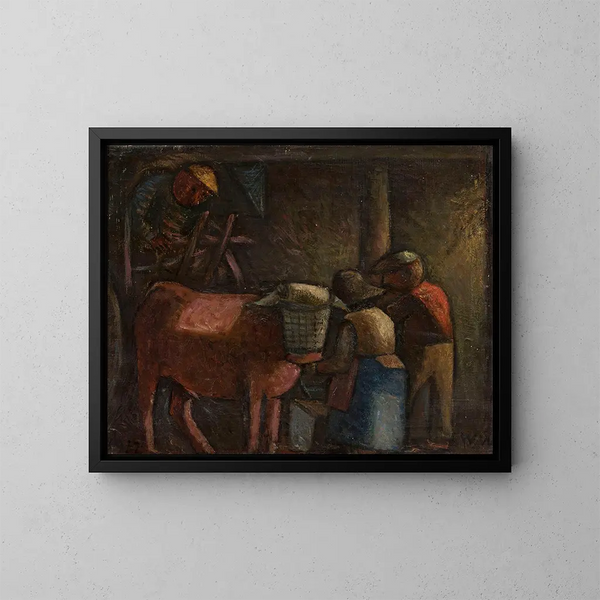 in der Scheune - Wacław Wśowicz — gerahmtes Bild an der Wand