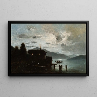 Wadysaw Aleksander Malecki - Mountain lake at night.webp