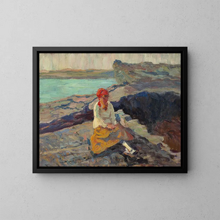 Walt Kuhn - Woman in Red Scarf Near the Seashore.webp