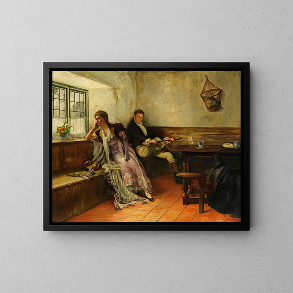 Der unterbrochene Hochzeitsreise - Walter Firle — gerahmtes Bild an der Wand