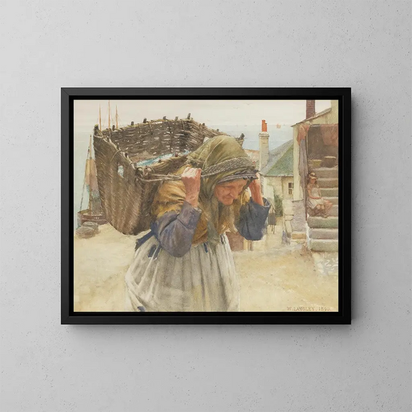 Die Fischerfrau - Walter Langley — gerahmtes Bild an der Wand