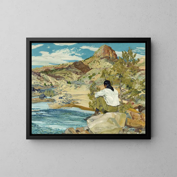Sur le Rio Grande - Walter Ufer — gerahmtes Bild an der Wand