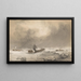 Schlitten in einem frischen Wind und gerade vorbeiziehend auf dem unebenen Eis - Walter William May — gerahmtes Bild an der Wand