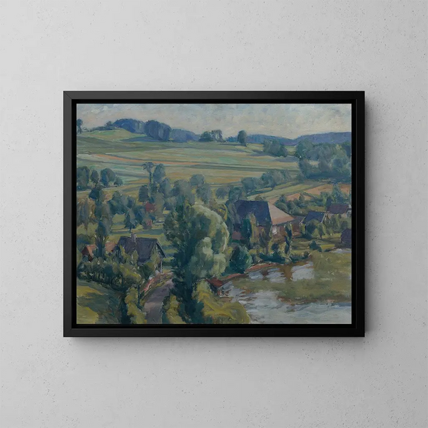 Landschaft, die in der Nähe von Unterbuchberg landend - Walther Gamerith — gerahmtes Bild an der Wand