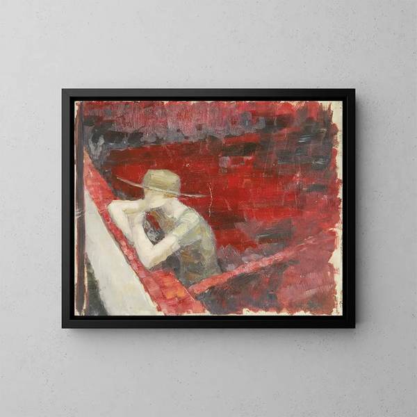 Dame am Wand - Walther Gamerith — gerahmtes Bild an der Wand