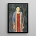 Dame im blauen Mantel - Walther Gamerith — gerahmtes Bild an der Wand
