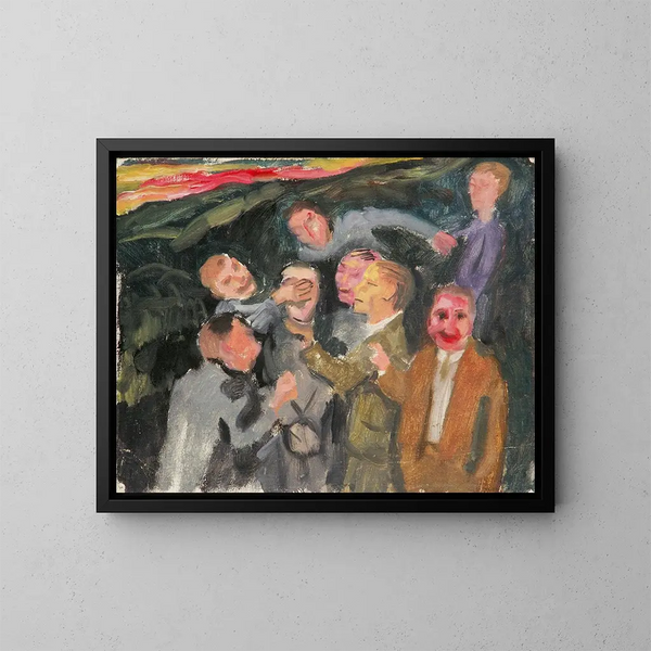 Gesellschaft fröhlich - Walther Gamerith — gerahmtes Bild an der Wand