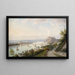 Rheinlandschaft bei Koblenz mit der Pfaffendorfer Brücke aus dem Jahr 1864 und der Ehrenbreitstein-Festung - Walther Wunnenberg — gerahmtes Bild an der Wand