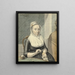 Portrait einer Dame beim Stricken - Warner Horstink — gerahmtes Bild an der Wand
