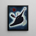 Punktiertes schwarzes Gemälde - Wassily Kandinsky — gerahmtes Bild an der Wand