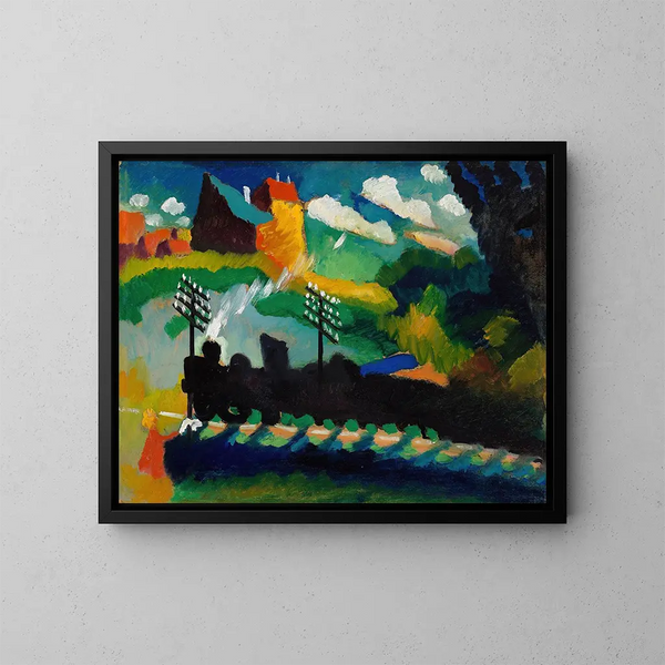 Eisenbahn bei Murnau - Wassily Kandinsky — gerahmtes Bild an der Wand