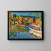Studie für Herbstlandschaft mit Booten - Wassily Kandinsky — gerahmtes Bild an der Wand