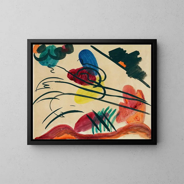 mit drei Reitern - Wassily Kandinsky — gerahmtes Bild an der Wand