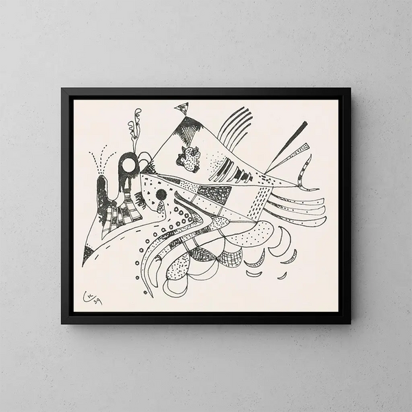 Zeichnung für die Nachbarschaft - Wassily Kandinsky — gerahmtes Bild an der Wand