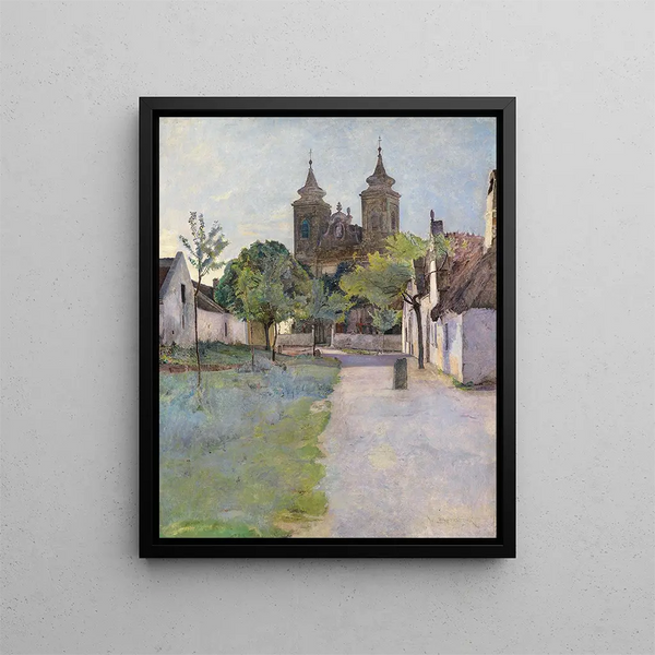 Wilhelm Bernatzik - Blick auf einen Kirchenvorplatz.webp
