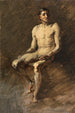 Männliches sitzendes Akt-Gemälde - Wilhelm Busch — Ansicht des Kunstwerks