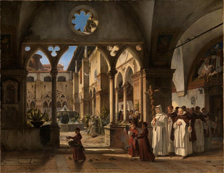 Wilhelm Gail - Klosterhof mit Prozession von Trinitariermnchen.webp