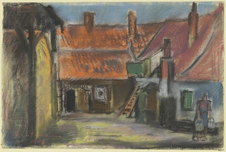 Wilhelm Gutmann - Hollndischer Bauernhof mit Wassertrgerin.webp