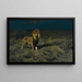 Auf der Suche nach Beute - Wilhelm Kuhnert — gerahmtes Bild an der Wand