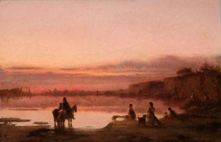 Wilhelm Leopolski - Landscape at sunset.webp