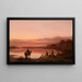 Landschaft bei Sonnenuntergang - Wilhelm Leopolski — gerahmtes Bild an der Wand