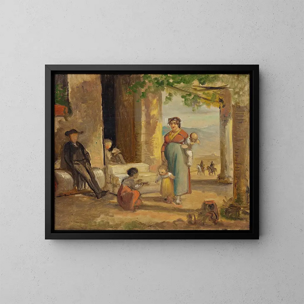 Kinder beim Lernen gehen - Wilhelm Marstrand — gerahmtes Bild an der Wand
