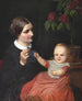 Portrait der Künstlerin mit ihrem Sohn Poul auf dem Schoß - Wilhelm Marstrand — Ansicht des Kunstwerks