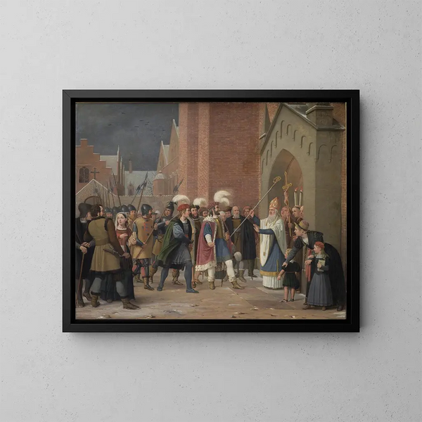 Svend Estridsen und Bischof Vilhelm - Wilhelm Marstrand — gerahmtes Bild an der Wand