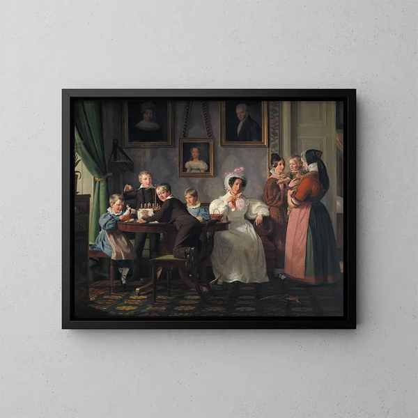 Die Familie Waagepetersen - Wilhelm Marstrand — gerahmtes Bild an der Wand