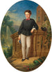 Der junge Naturforscher Porträt eines Jungen mit Schmetterlingsnetz und Botanisten-Tambour - Wilhelm Pilgram — Ansicht des Kunstwerks