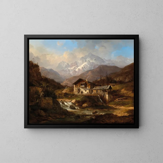 Wilhelm Scheuchzer - A Courtyard in the Swiss Mountains.webp
