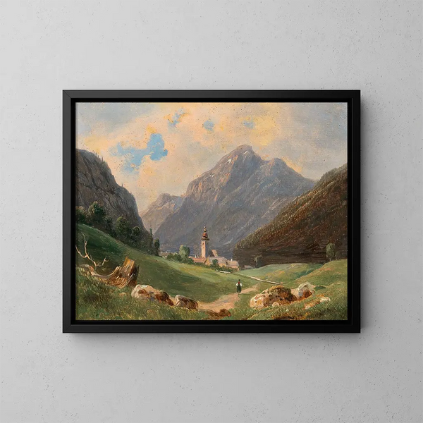 Eine Aussicht auf Tirol - Wilhelm Steinfeld — gerahmtes Bild an der Wand
